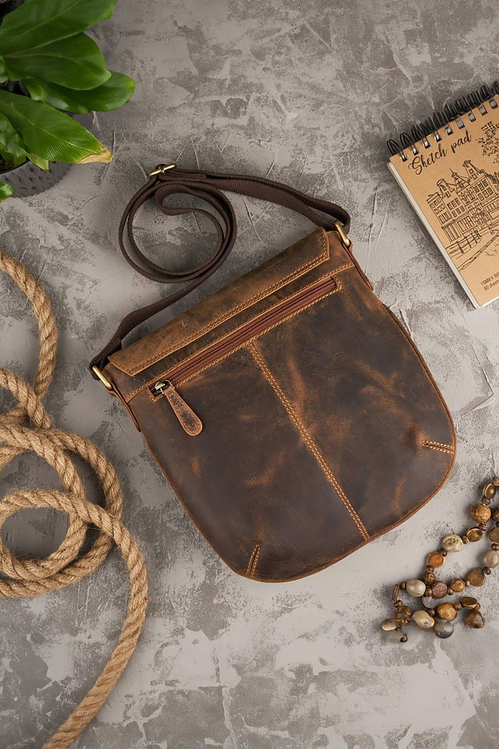 Borsa di pelle naturale model 191537 Galanter