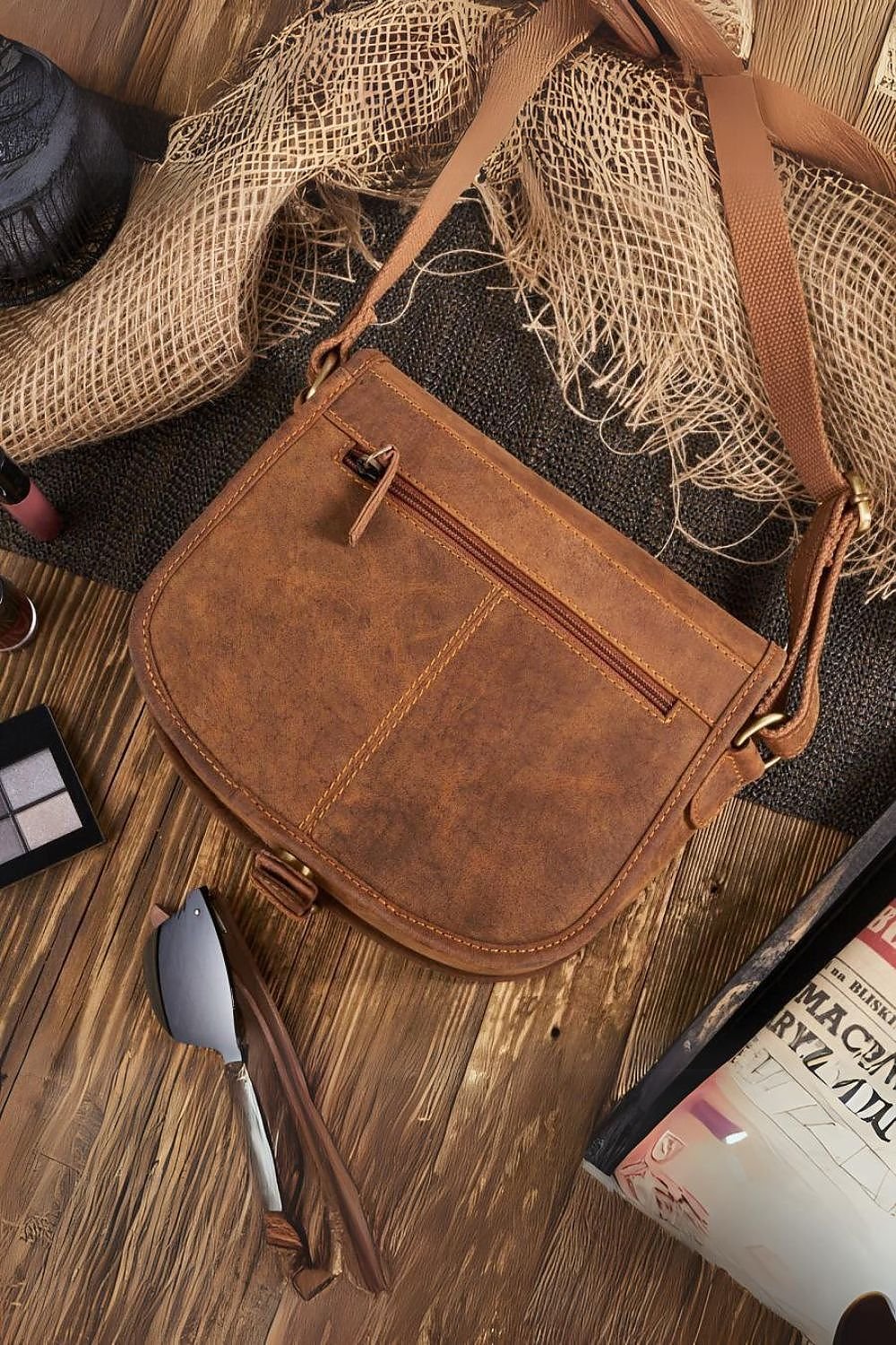 Borsa di pelle naturale model 193252 Galanter